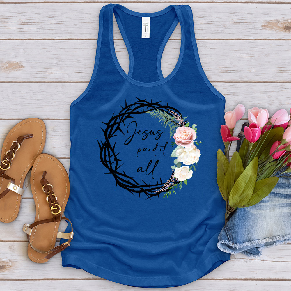 Jesus Paid It All Wreath Tank Top