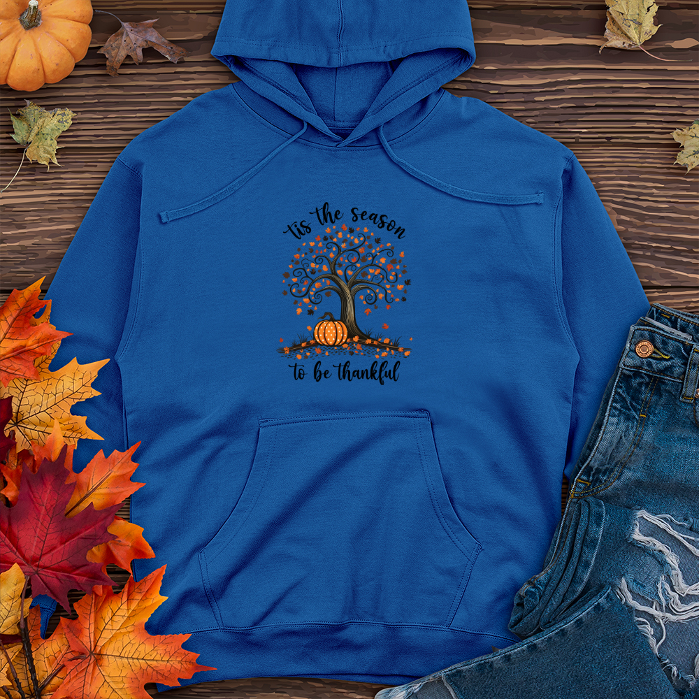 Vintage Halloween Leaf Dots Midweight Hooded Sweatshirt