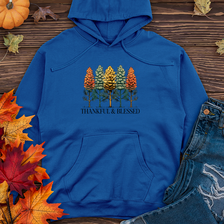 Vintage Nature Trio Pine Trees Midweight Hooded Sweatshirt