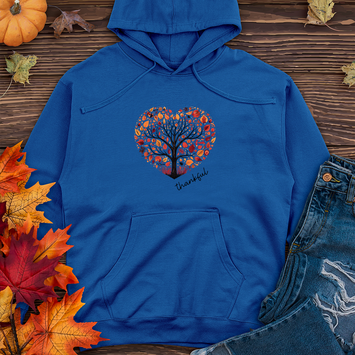 Vintage Natures Embrace Tree Heart Icons Midweight Hooded Sweatshirt