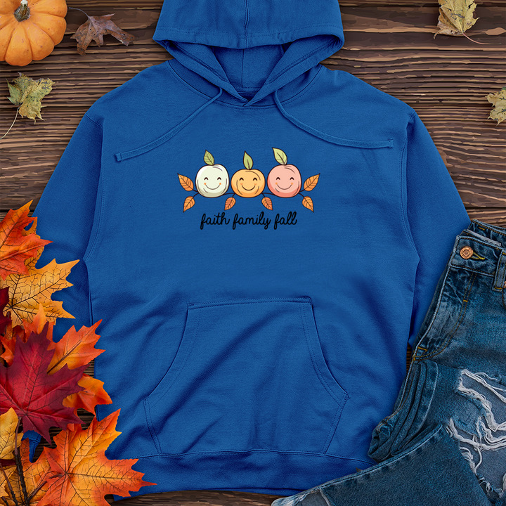 Pastel Leaf Pumpkin Trio Midweight Hooded Sweatshirt