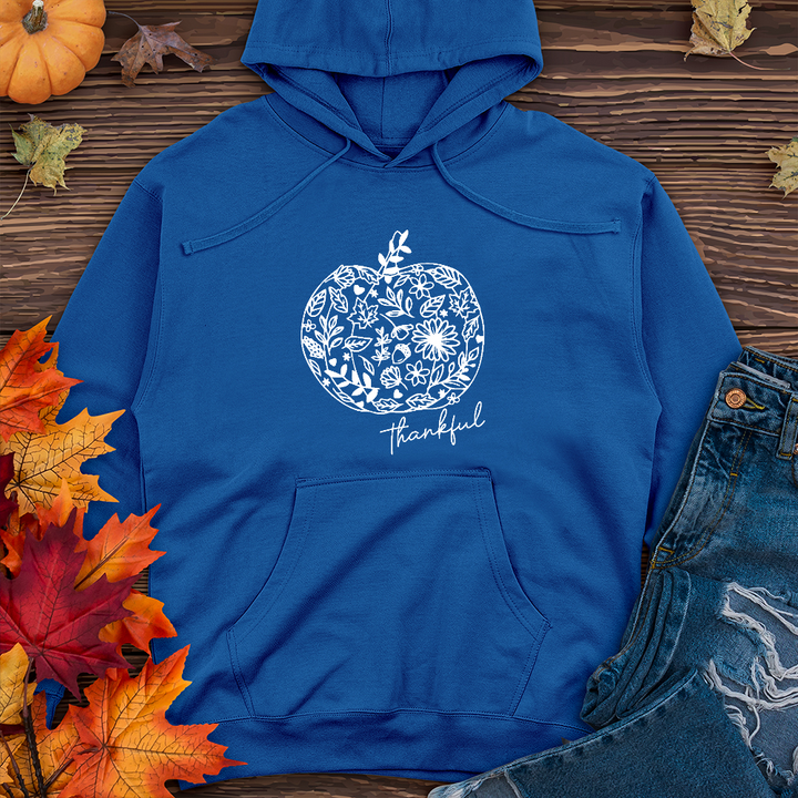 Thankful Flower Pumpkin Midweight Hoodie