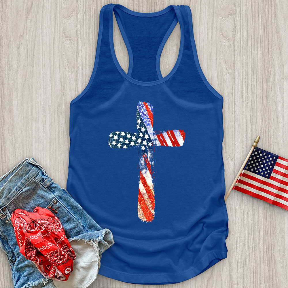 Red White Blue Cross Tank Top