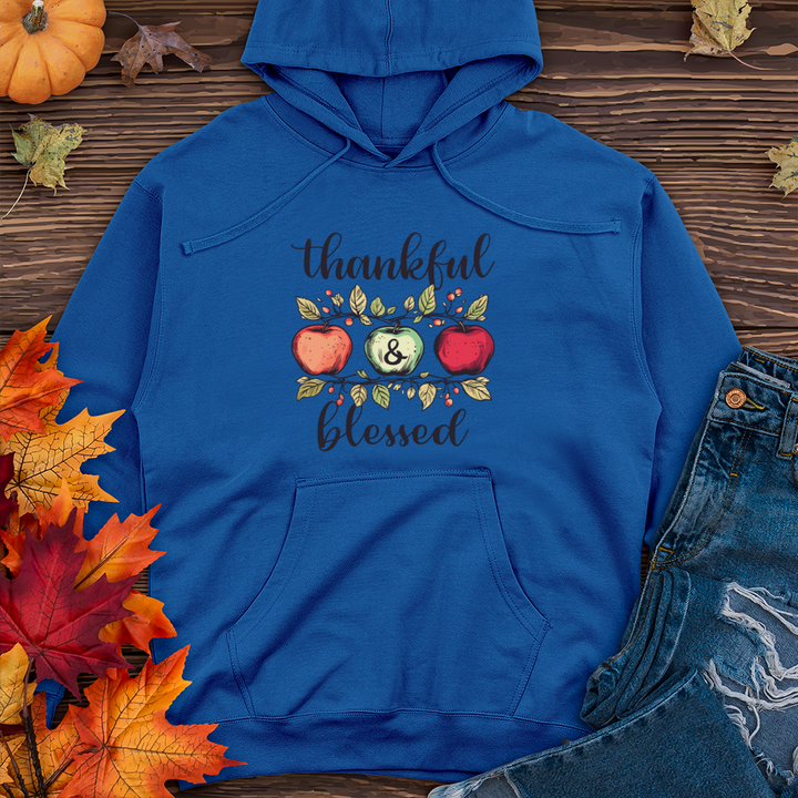 Retro Cozy Floral Trio Apples Midweight Hooded Sweatshirt