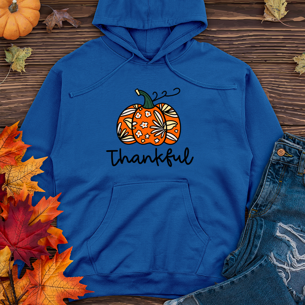 Thankful Pumpkin 01 Midweight Hooded Sweatshirt