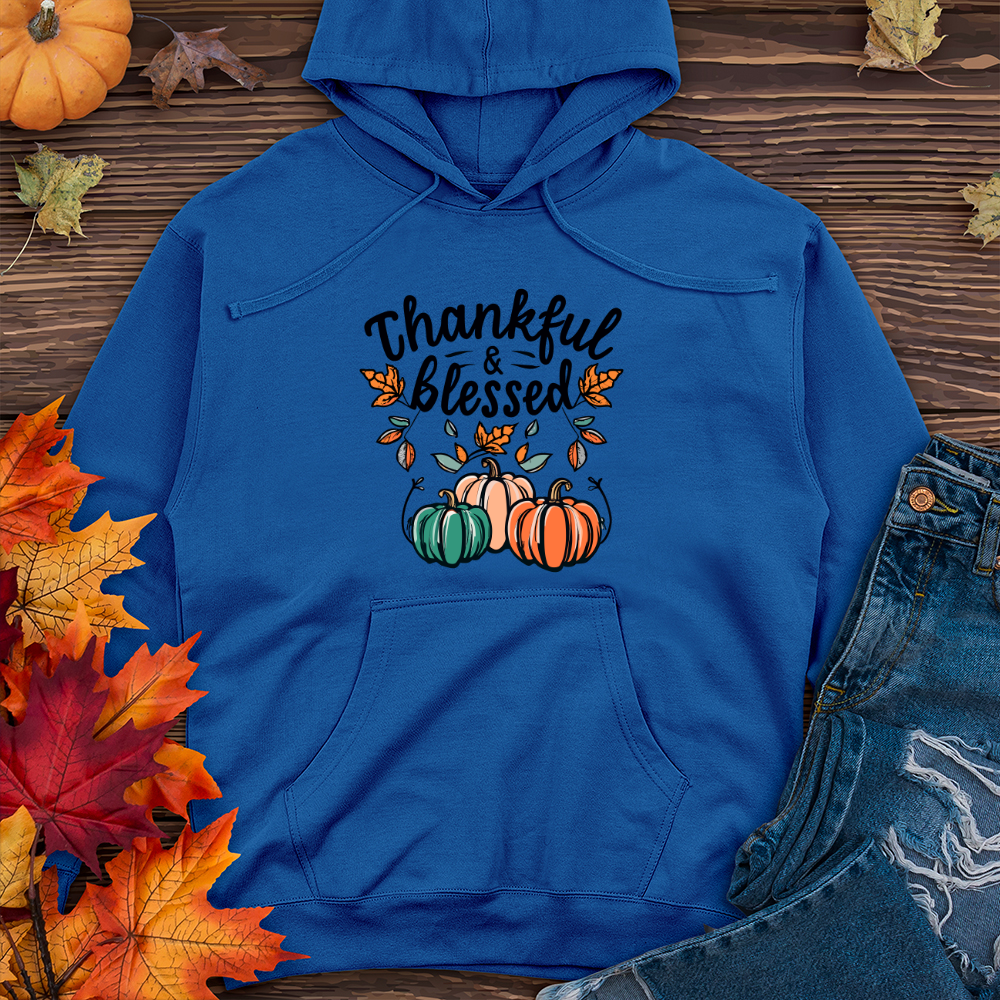 Thankful & Blessed Midweight Hooded Sweatshirt