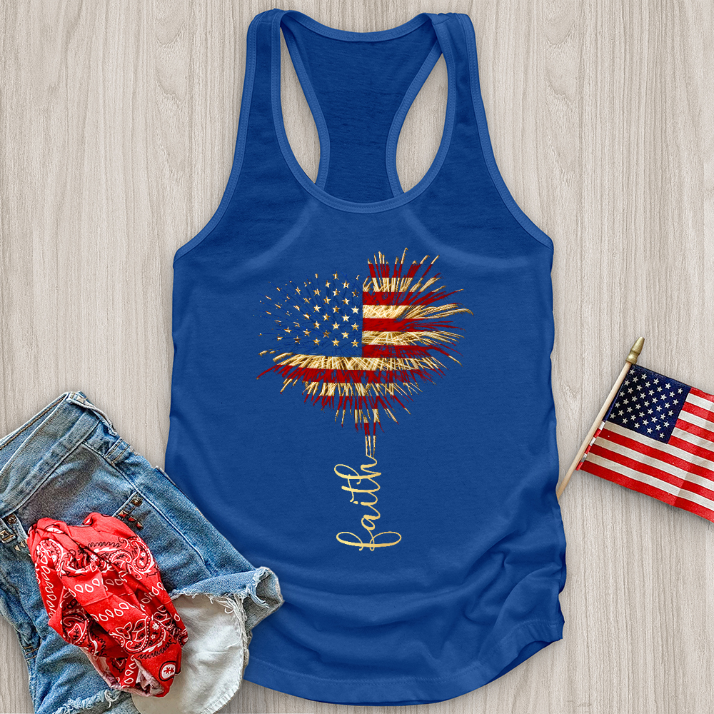 Faith Love Freedom Heart Fireworks Tank Top