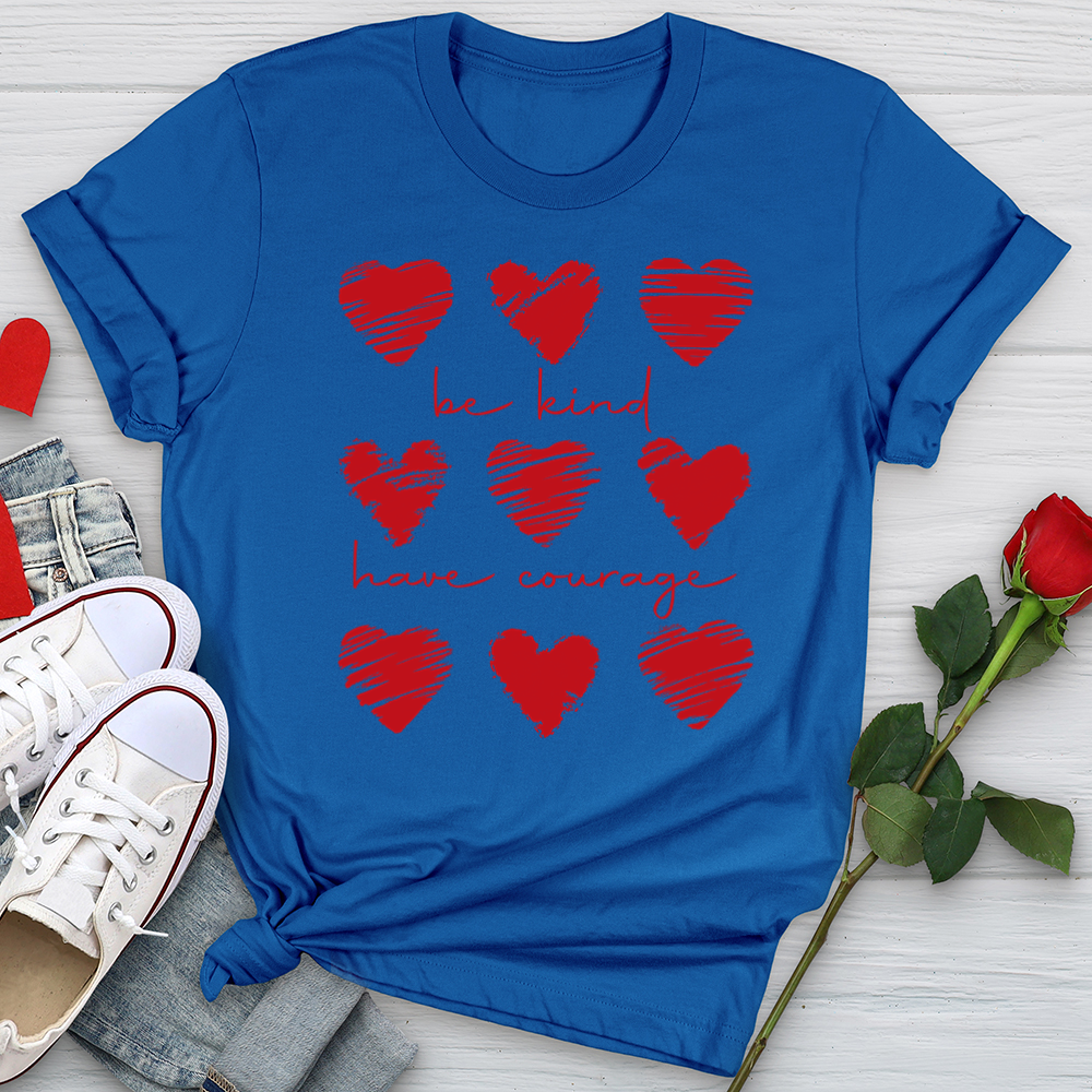 Be Kind Have Courage Hearts Softstyle Tee