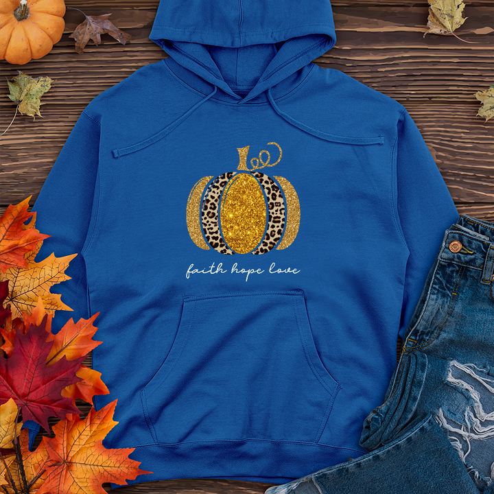 Faith Hope Love Leopard Pumpkin Midweight Hoodie