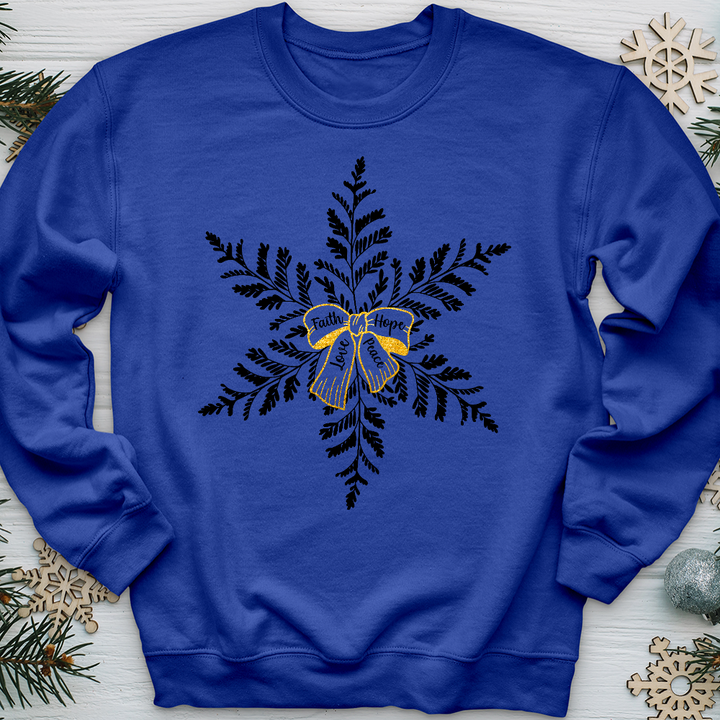 Faith Hope Love Peace Snowflake Crewneck