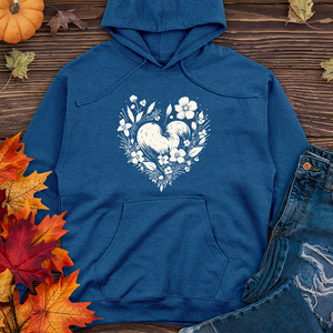 A simple heart with flowers Midweight Hoodie