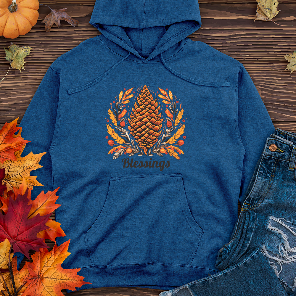 Herringbone Pinecone Blessings Midweight Hoodie