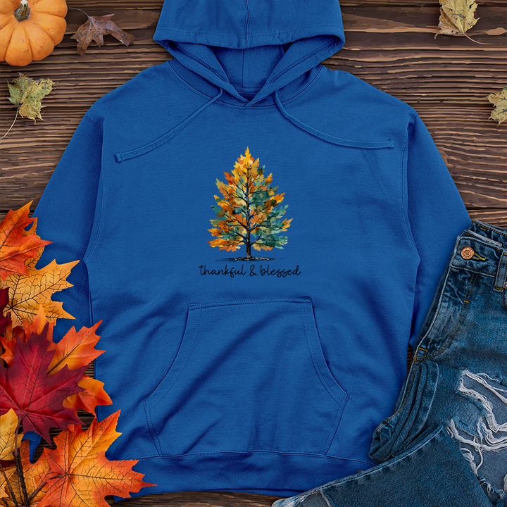 Retro Watercolor Pine Tree Midweight Hooded Sweatshirt