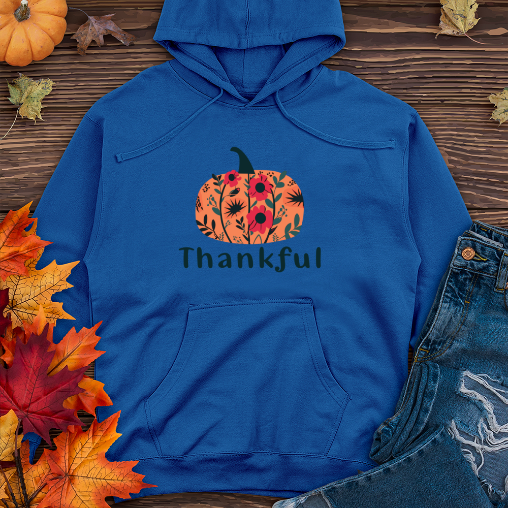 Thankful Pumpkin Midweight Hooded Sweatshirt