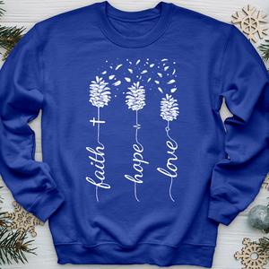 Faith Hope Love Pinecones Crewneck