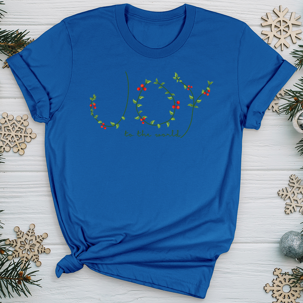 Joy To the World Wreath Letters Softstyle Tee