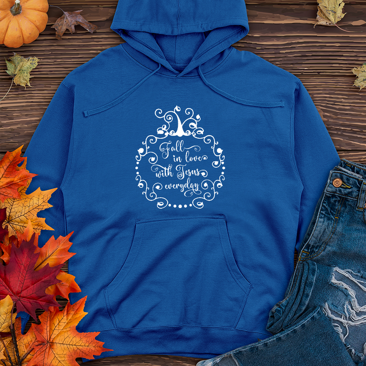 Fall in love with Jesus Midweight Hoodie