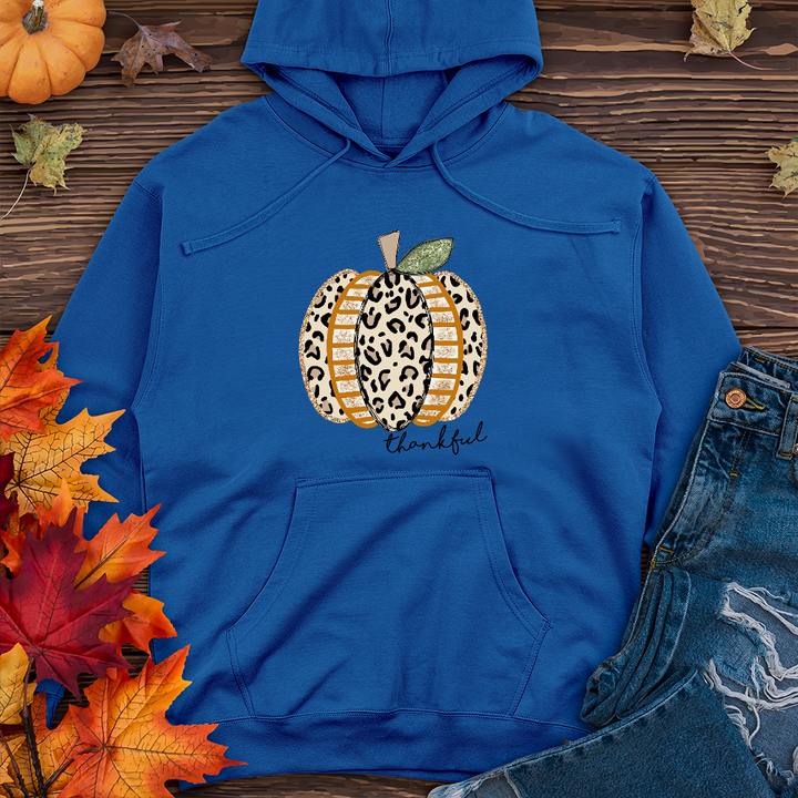 Thankful Leopard Spotted Pumpkin   Midweight Hoodie