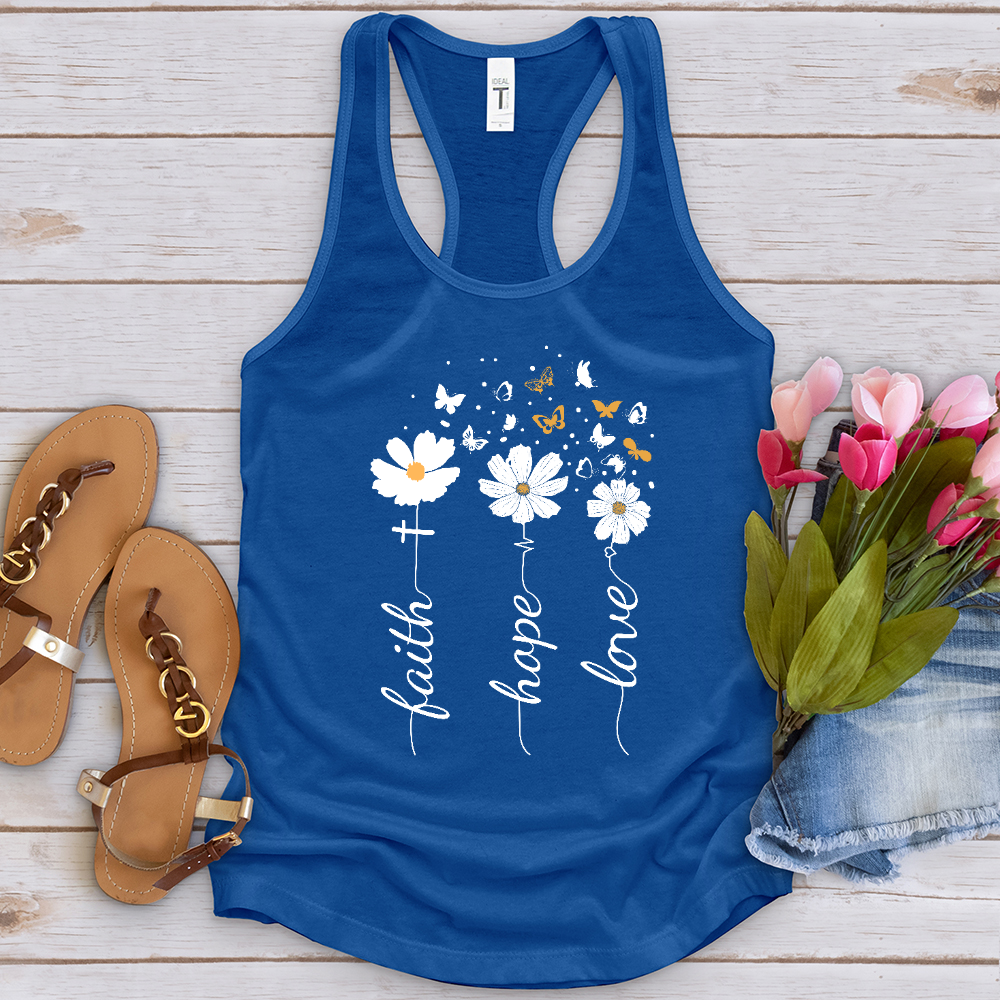 Faith, Hope, Love, Floral Tank Top