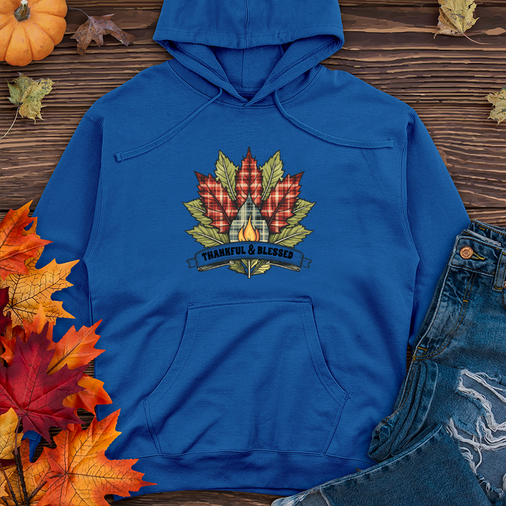 Fireside Plaid Leaf Trio Midweight Hooded Sweatshirt