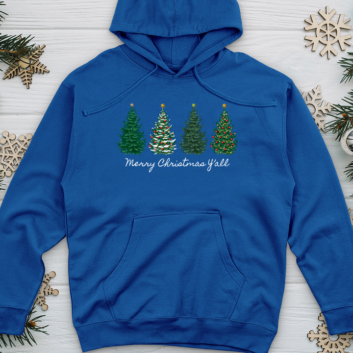 Merry Christmas Y'all Pines Midweight Hooded Sweatshirt