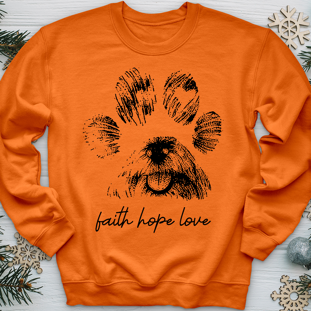 Faith Paw Print Face Crewneck