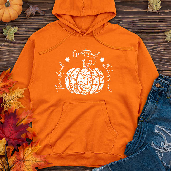 TGB White Floral Pumpkin Midweight Hoodie