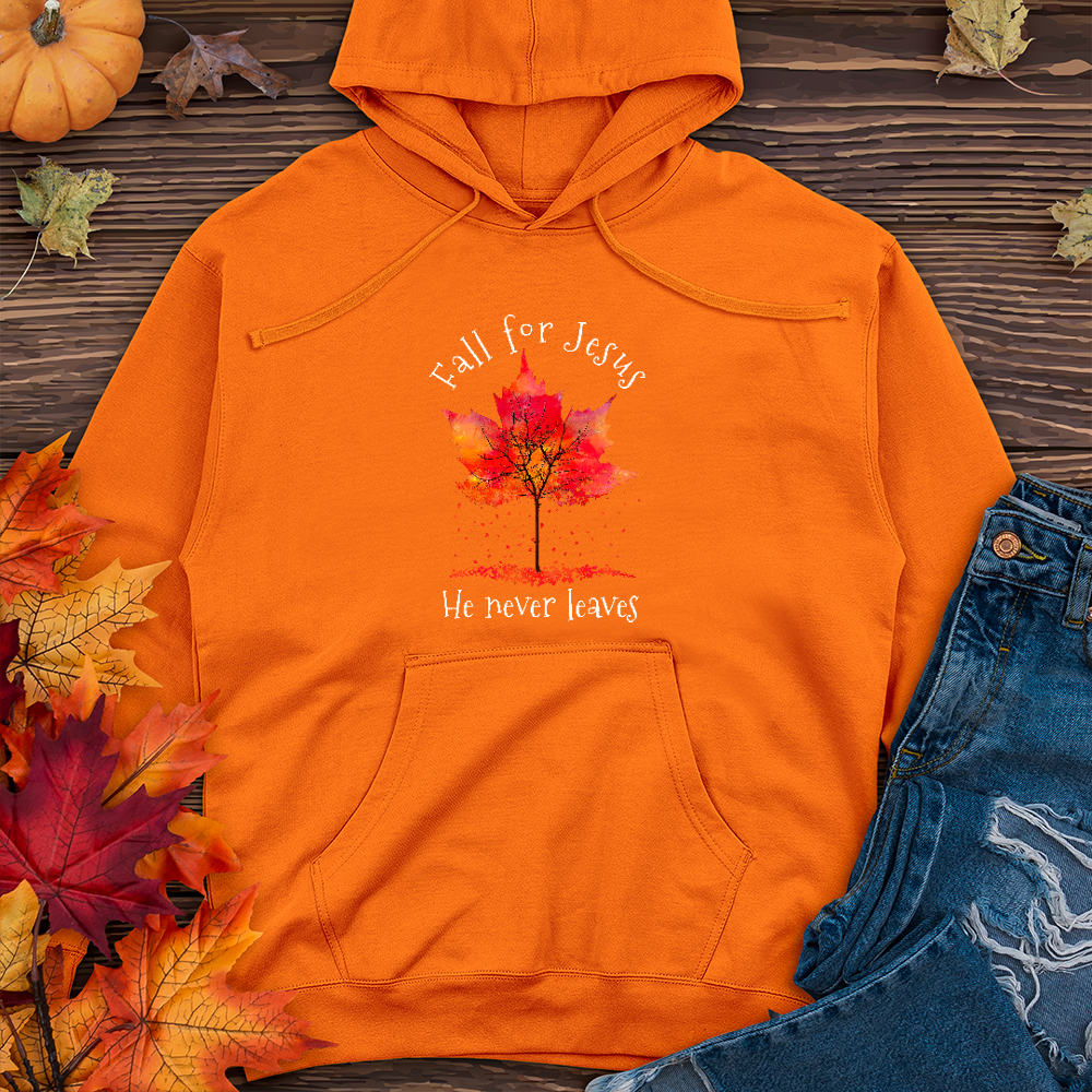 Fall For Jesus Falling Leaves Midweight Hoodie