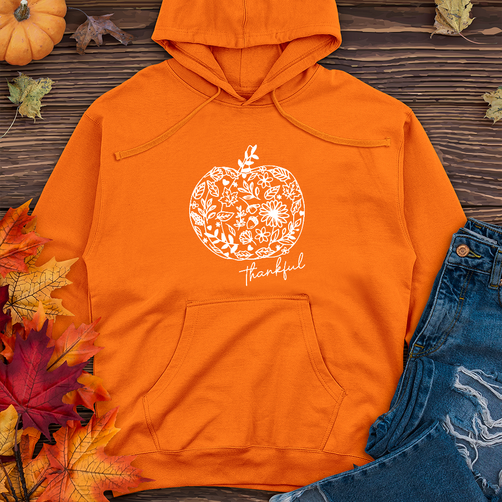 Thankful Flower Pumpkin Midweight Hoodie