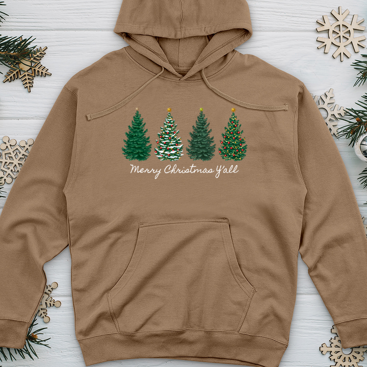 Merry Christmas Y'all Pines Midweight Hooded Sweatshirt