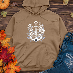 Anchor with flower Midweight Hoodie