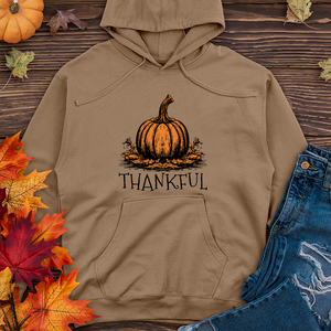 Thankful Orange Pumpkin Midweight Hoodie