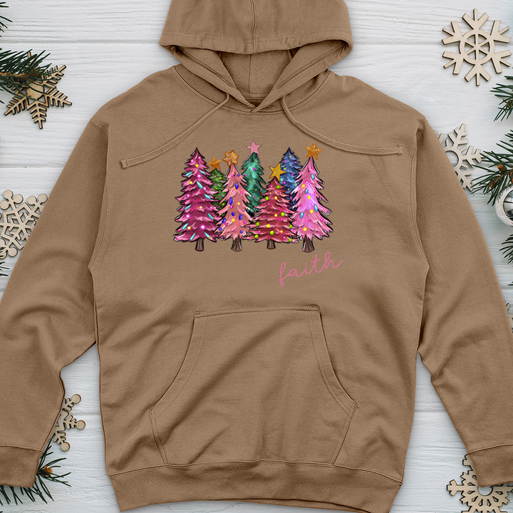 Faith Pink Tree Midweight Hooded Sweatshirt