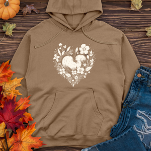 A simple heart with flowers Midweight Hoodie