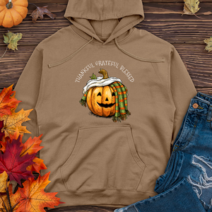 Thankful Grateful Blessed Happy Pumpkin Midweight Hoodie