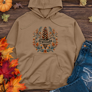 Herringbone Pinecone Gratitude.-01 Midweight Hoodie