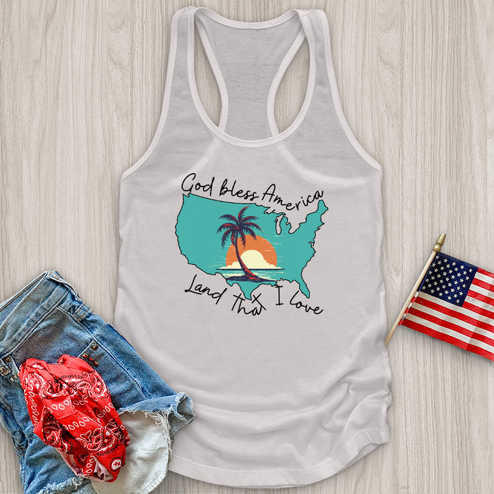 Palm Tree Beach Ocean Tank Top