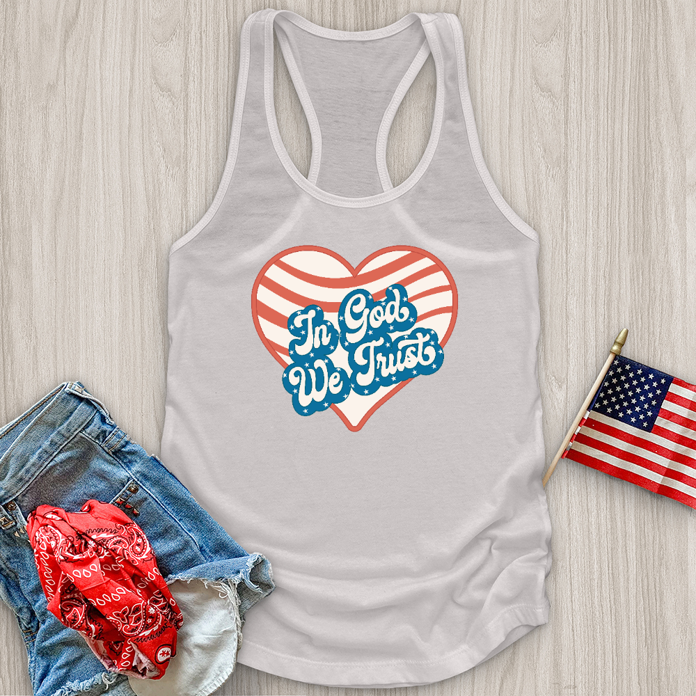 In God We Trust Wavy Heart Tank Top