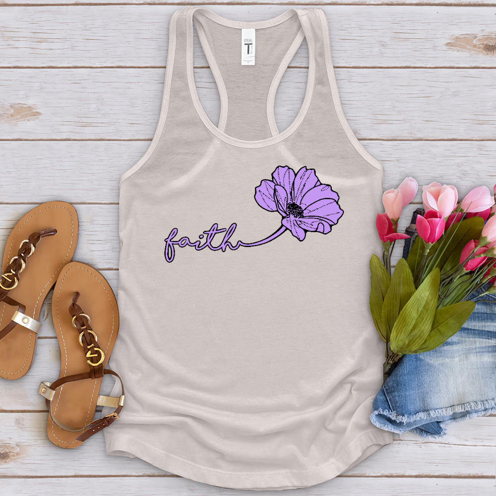 Faith Purple Flower Tank Top