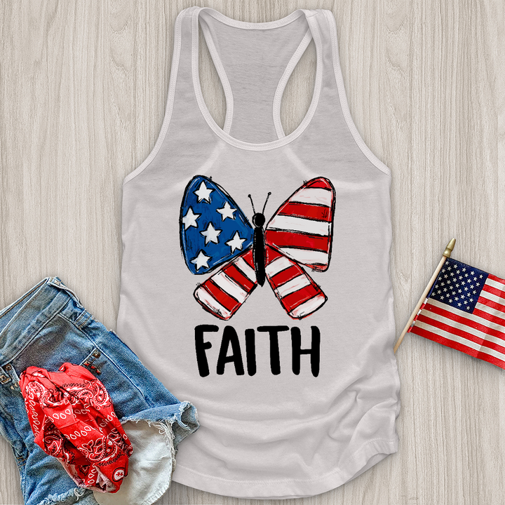 USA Faith Butterfly Tank Top