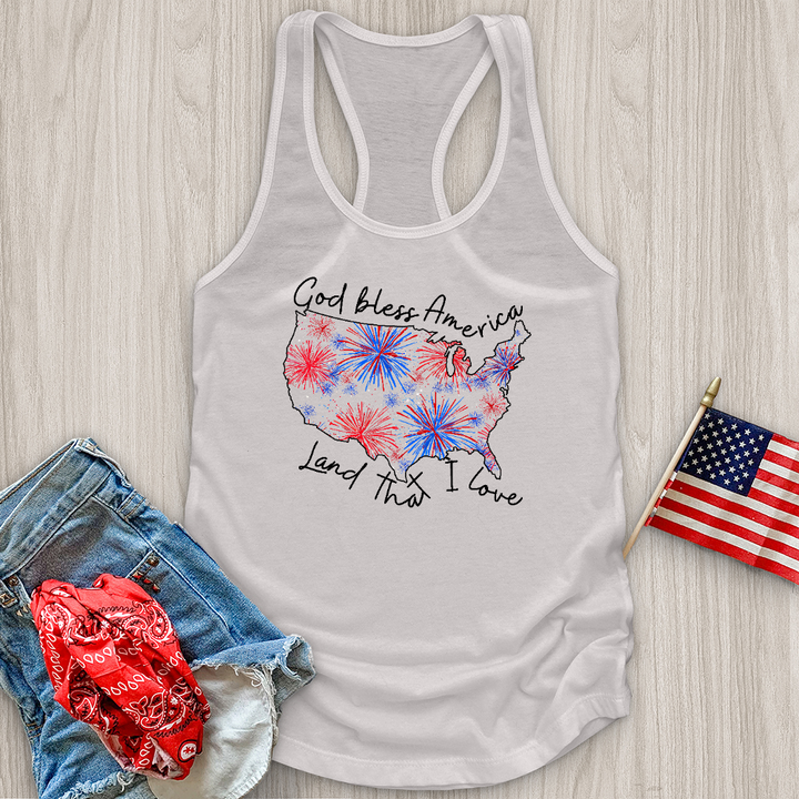 God Bless Fireworks Variation Tank Top