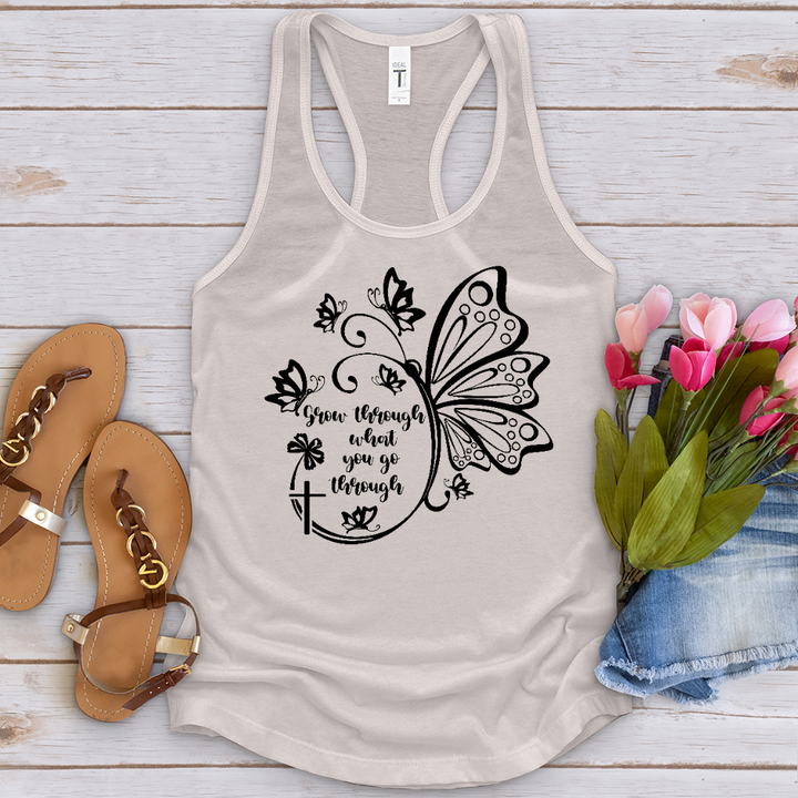 Grow Through What You Go Through Black Tank Top