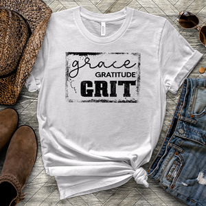 Grace Gratitude & Grit Heathered Tee