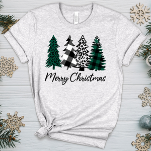 Merry Christmas Pine Tree Heathered Tee