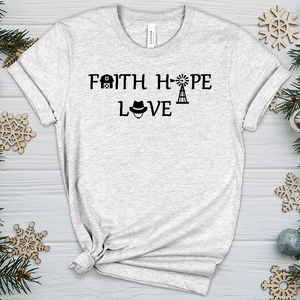 Country Faith Hope Love V1 Heathered Tee