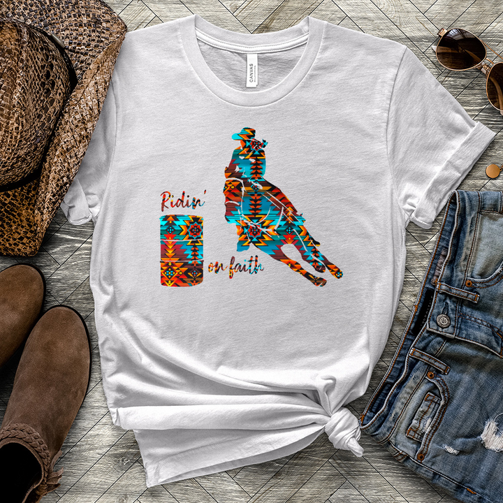 Ridin' On Faith Heathered Tee