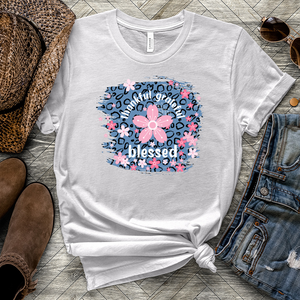 Blessed Floral Leopard Heathered Tee