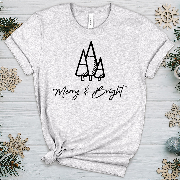 Merry & Bright Black Heathered Tee