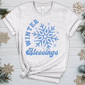 Blue Snowflake Heathered Tee