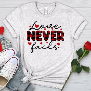 Love Never Fails Red Patterned Heathered Tee